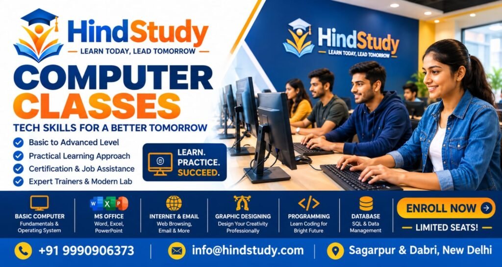 Computer courses and computer classes at Hind Study in Sagarpur